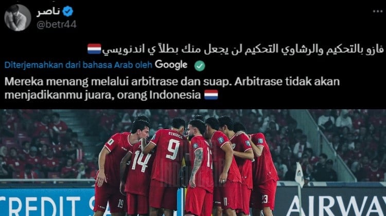 Suporter Arab Saudi tuduh Timnas Indonesia berikan suap kepada AFC