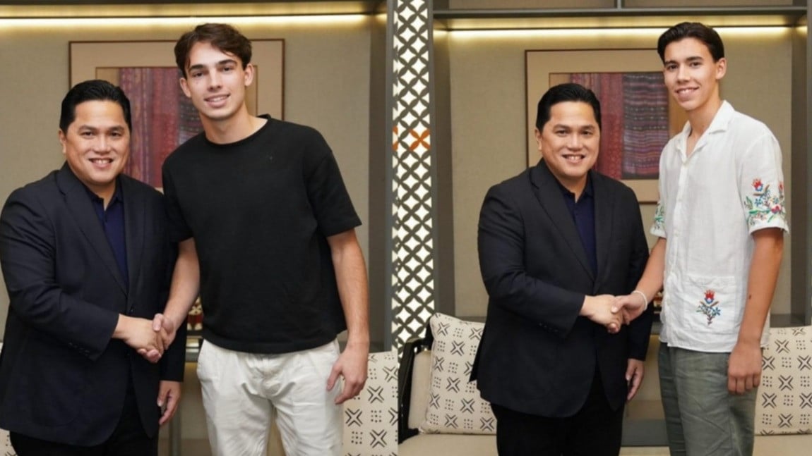 Ketum PSSI yang Juga Kader NU, Erick Thohir bersama Tim Geypens dan Dion Markx