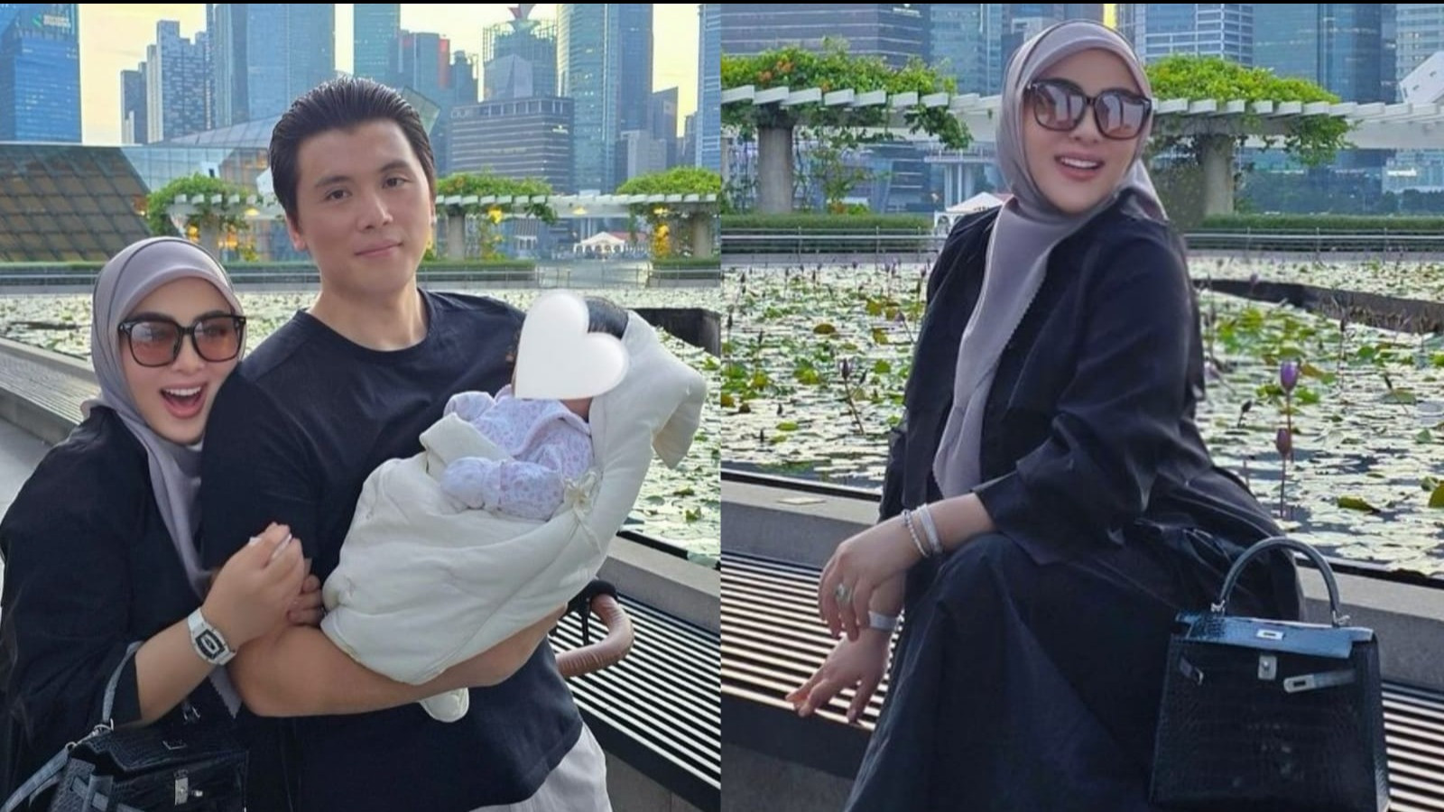 Syahrini bersama Reino Barack dan Baby R