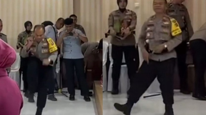 Jadi Pelaku Polisi Tembak Polisi, Momen AKP Dadang Iskandar Joget Sadbor di Hadapan Aparat Viral