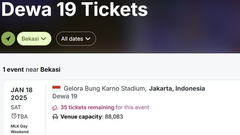 Stadion GBK Dipakai Konser Dewa 19