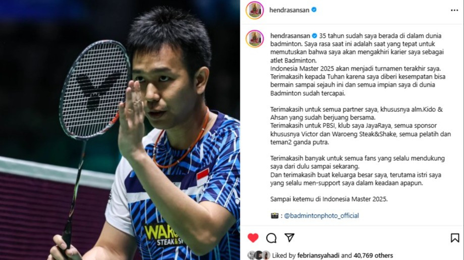 Hendra Setiawan umumkan pensiun usai Indonesia Masters 2025