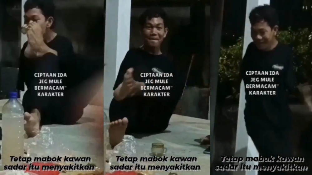 Potongan video yang memperlihatkan  I Wayan Agus Suartama (IWAS) atau Agus diduga sedang mabuk.