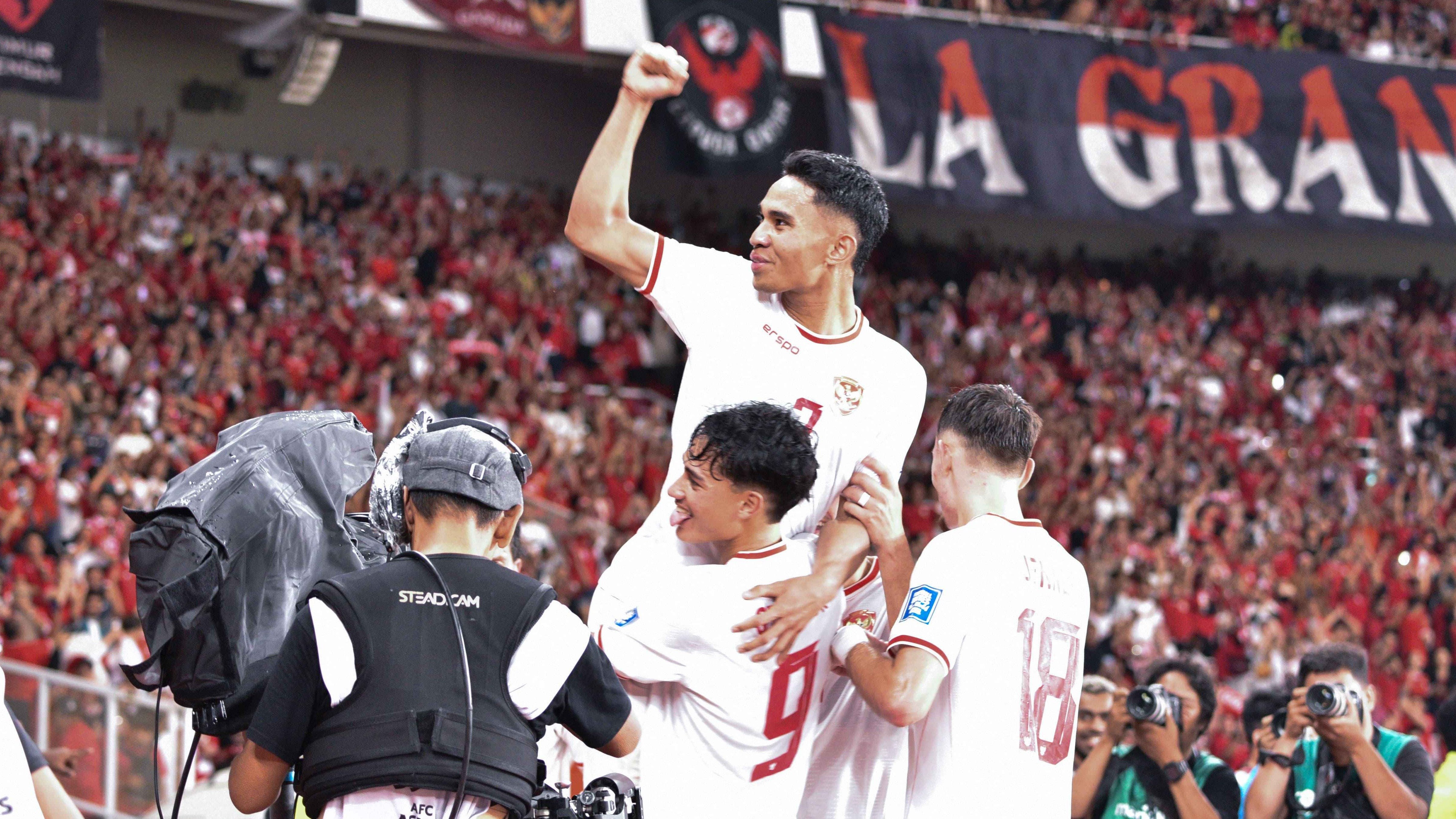 Marselino Ferdinan Saat Selebrasi Gol di Laga Timnas Indonesia Vs Arab Saudi