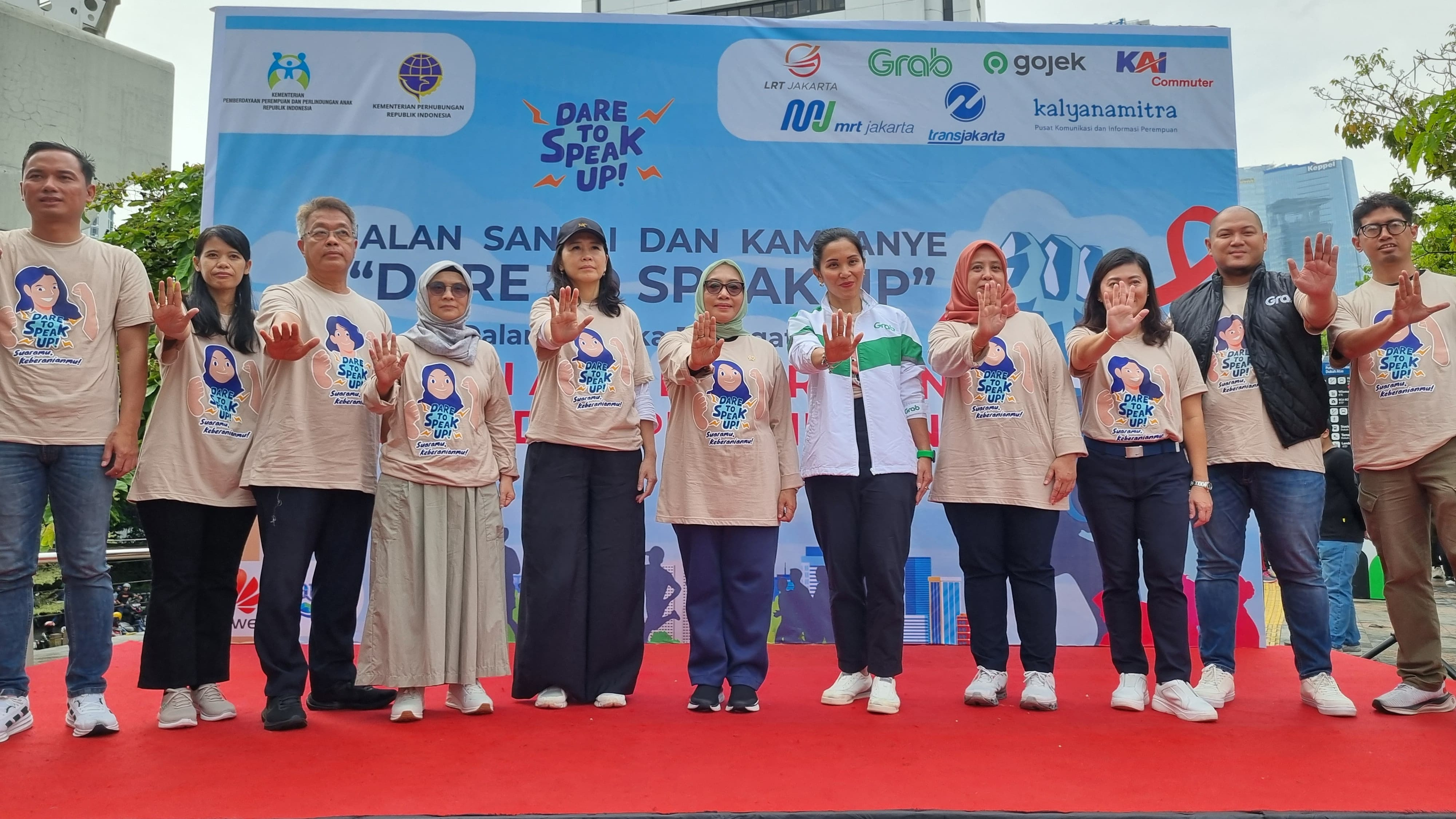 KemenPPPA Kampanye Dare to Speak Up  di Taman Budaya Dukuh Atas, Jakarta Pusat Minggu (7/12/2024).