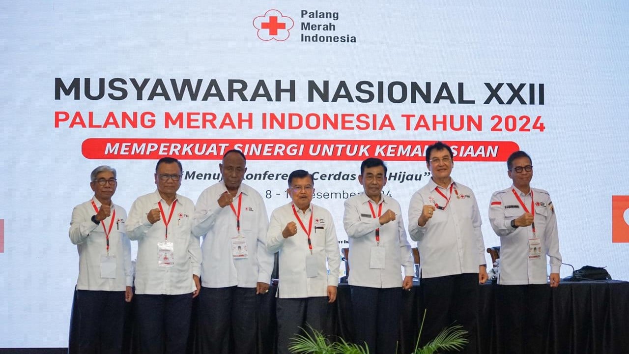 Musyawarah Nasional (Munas) Palang Merah Indonesia (PMI) di Hotel Sahid, Jakarta Pusat, Senin (9/12/2024).