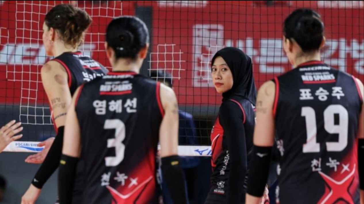 Potret Megawati Hangestri saat membela Red Sparks musim 24/25