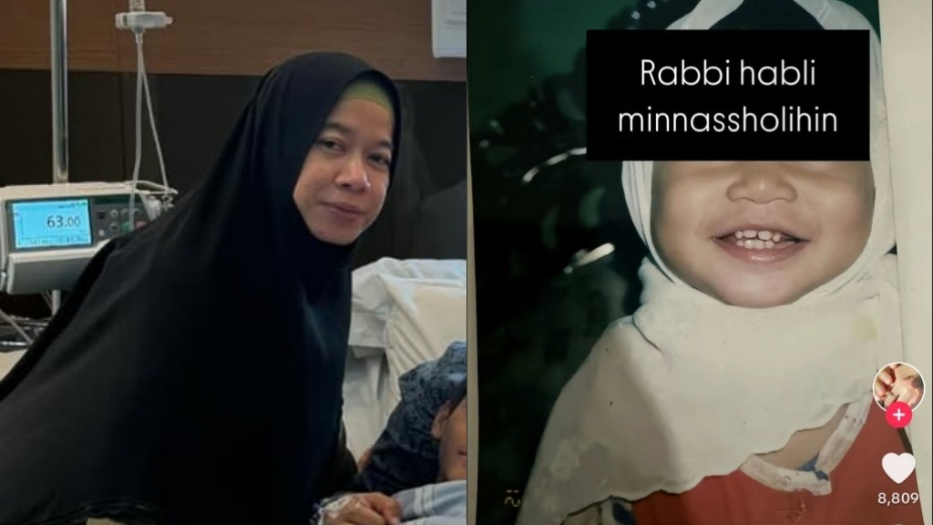 Unggahan Nurul Anastasya (kiri) yang membuat netizen mengira bahwa Azizah Salsha tengah mengandung.