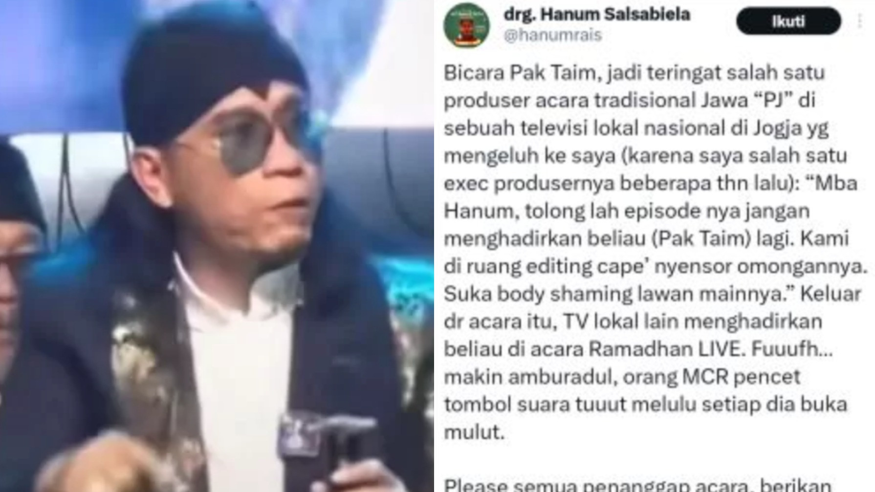 Putri Amien Rais Berani Bongkar Watak Asli Gus Miftah, Hanum Salsabiela Rais Bilang Itu Sudah Watak, Sosok Taim Hanya Menyesal...