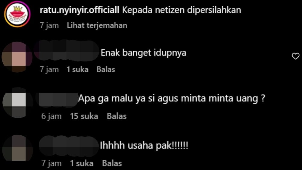 Komentar netizen terhadap kuasa hukum Agus Salim yang meminta open donasi untuk biaya hidup kliennya.