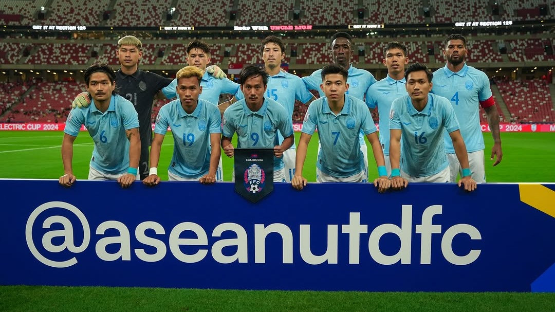 Pemain Kamboja saat Menghadapi Singapura di Piala AFF 2024