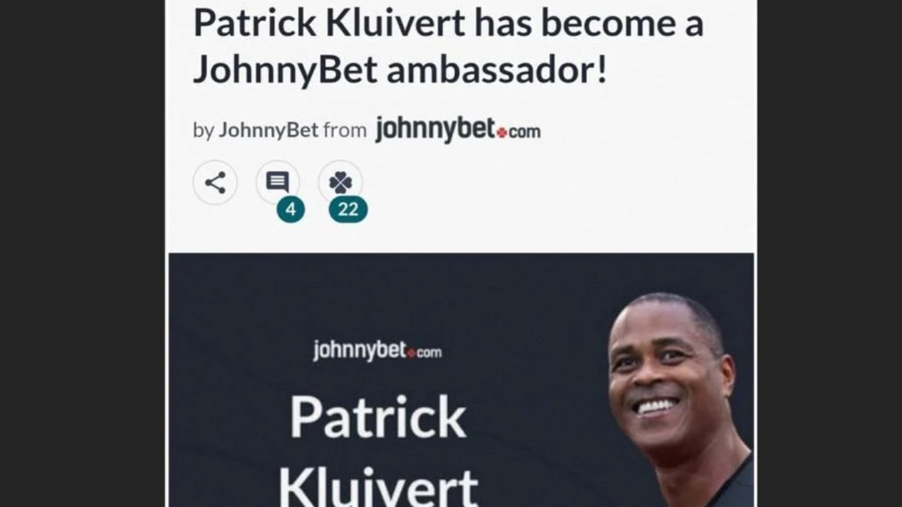 Patrick Kluivert pernah jadi ambasador judi online