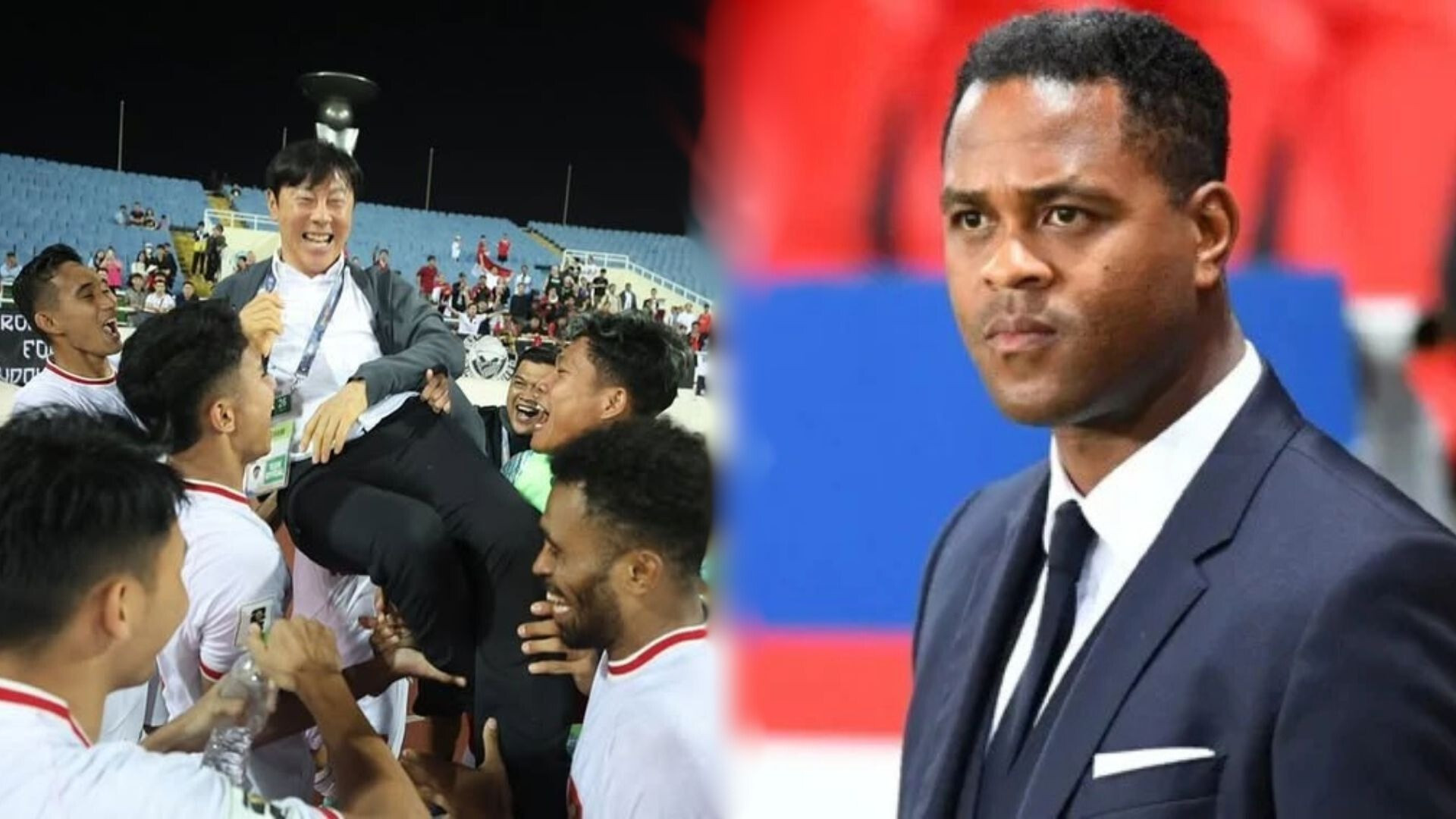 Shin Tae-yong bersama pemain Timnas Indonesia dan Patrick Kluivert