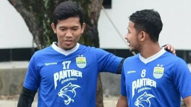 Eka Ramdani dan Gian Zola saat berseragam Persib Bandung