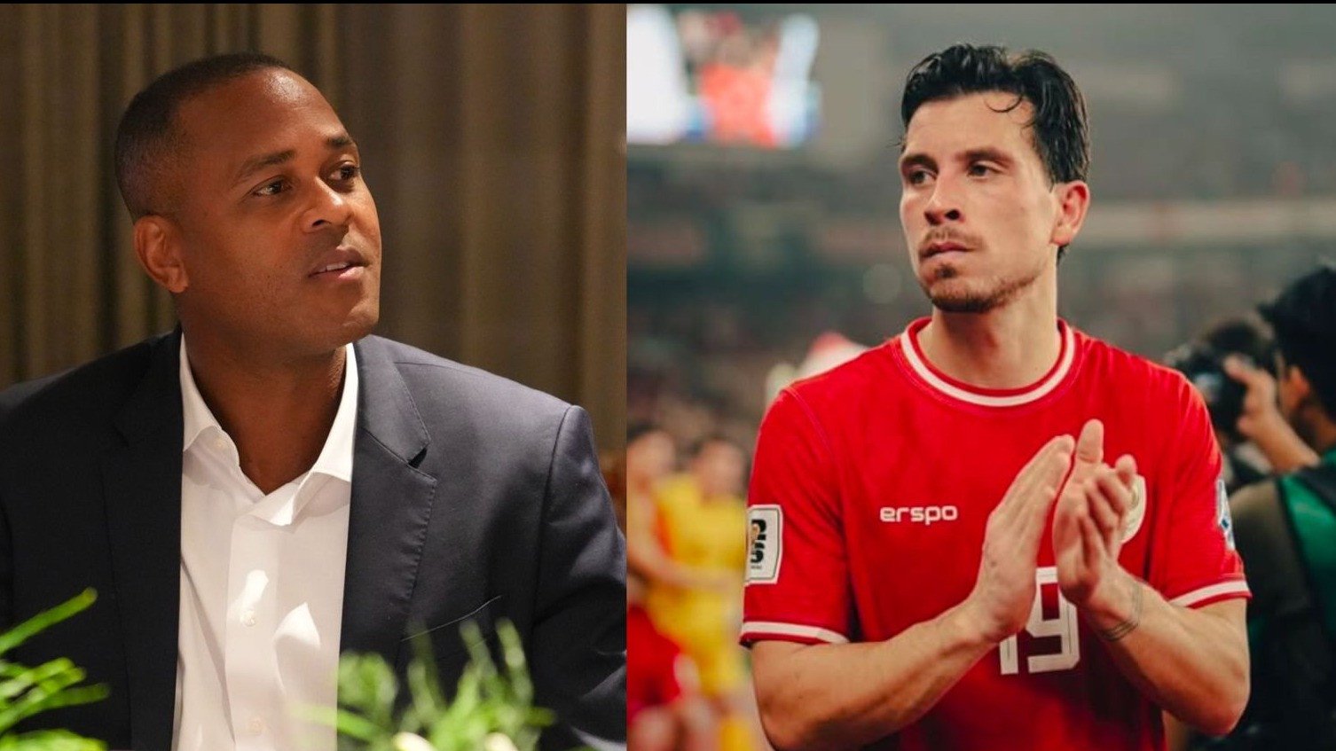 Kolase foto Patrick Kluivert dan Thom Haye