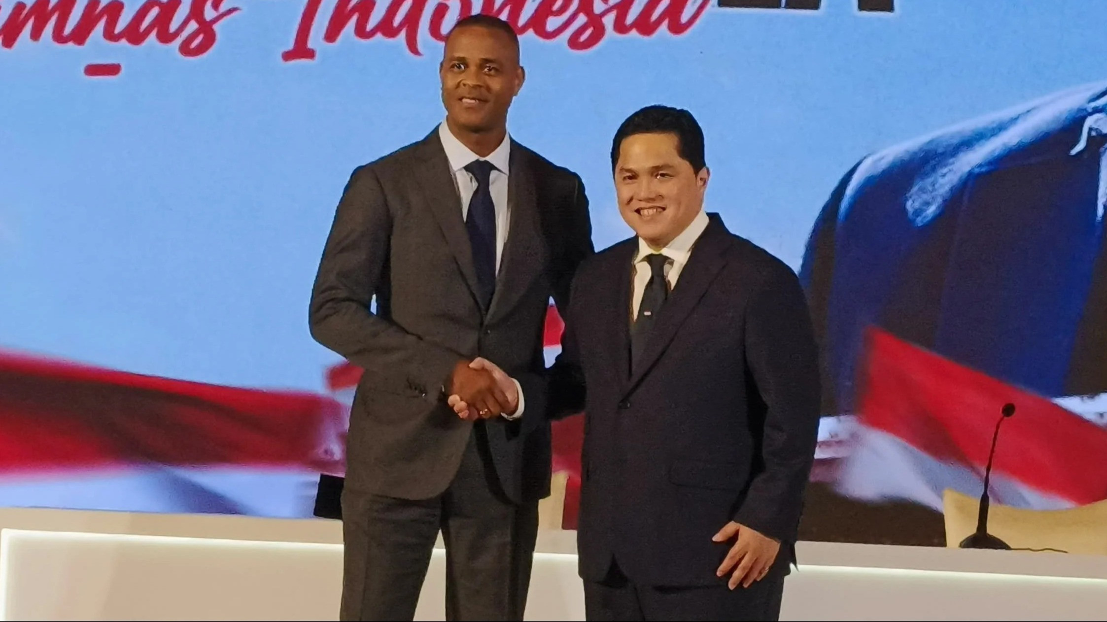 Foto Patrick Kluivert dan Erick Thohir