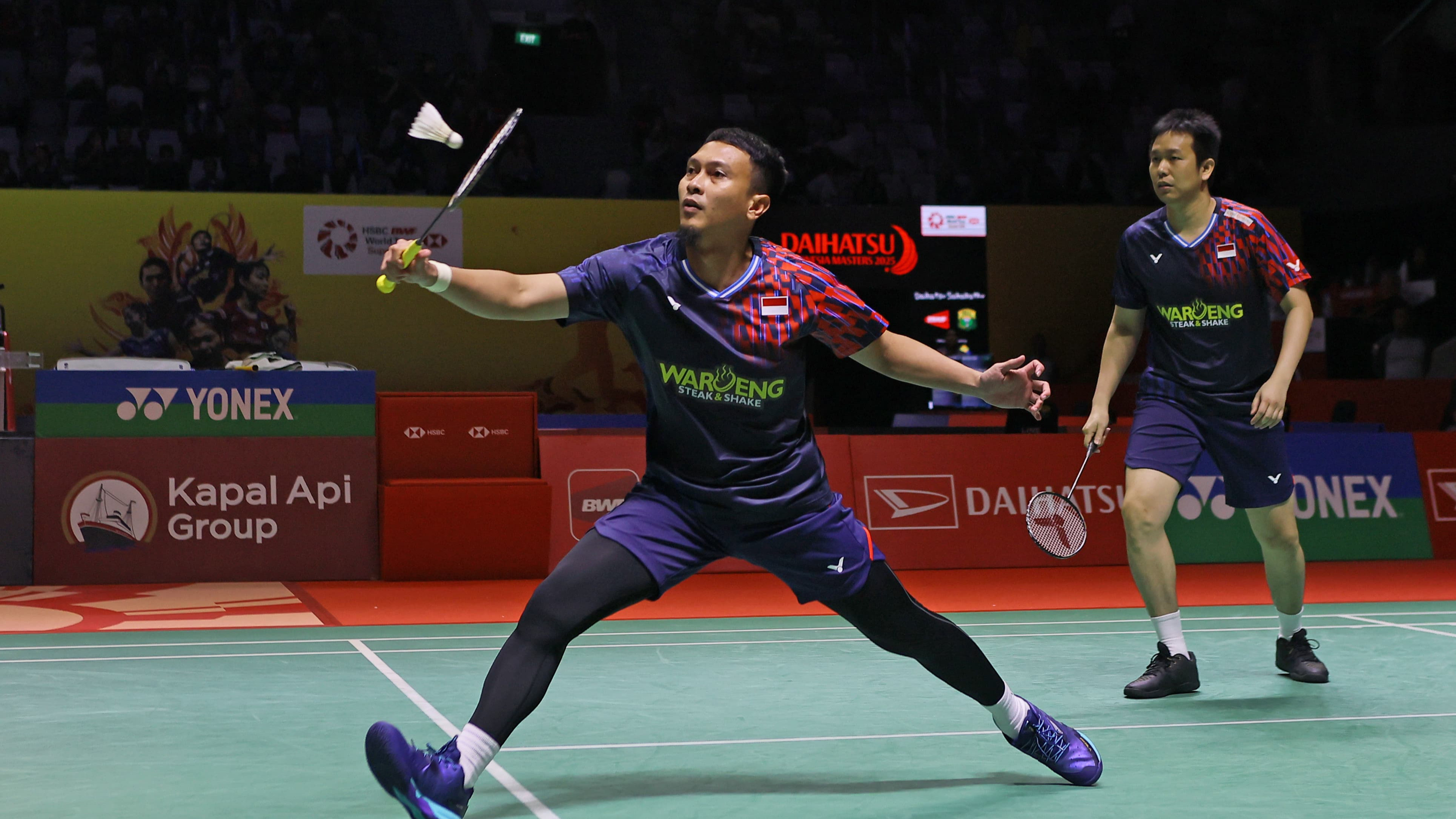 Pasangan Mohammad Ahsan/Hendra Setiawan di Indonesia Masters 2025.