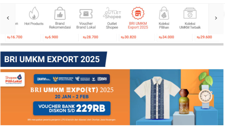 BRI UMKM EXPO(RT) 2025 Tawarkan Belanja Hemat dengan Berbagai Promo, Ada Diskon 59% di E-Commerce Ini
            - galeri foto