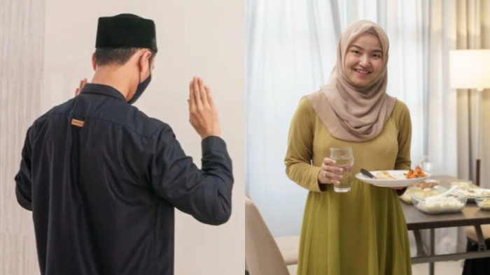 Ilustrasi shalat Tahajud & Persiapan sahur sebelum puasa Ramadhan di waktu imsak