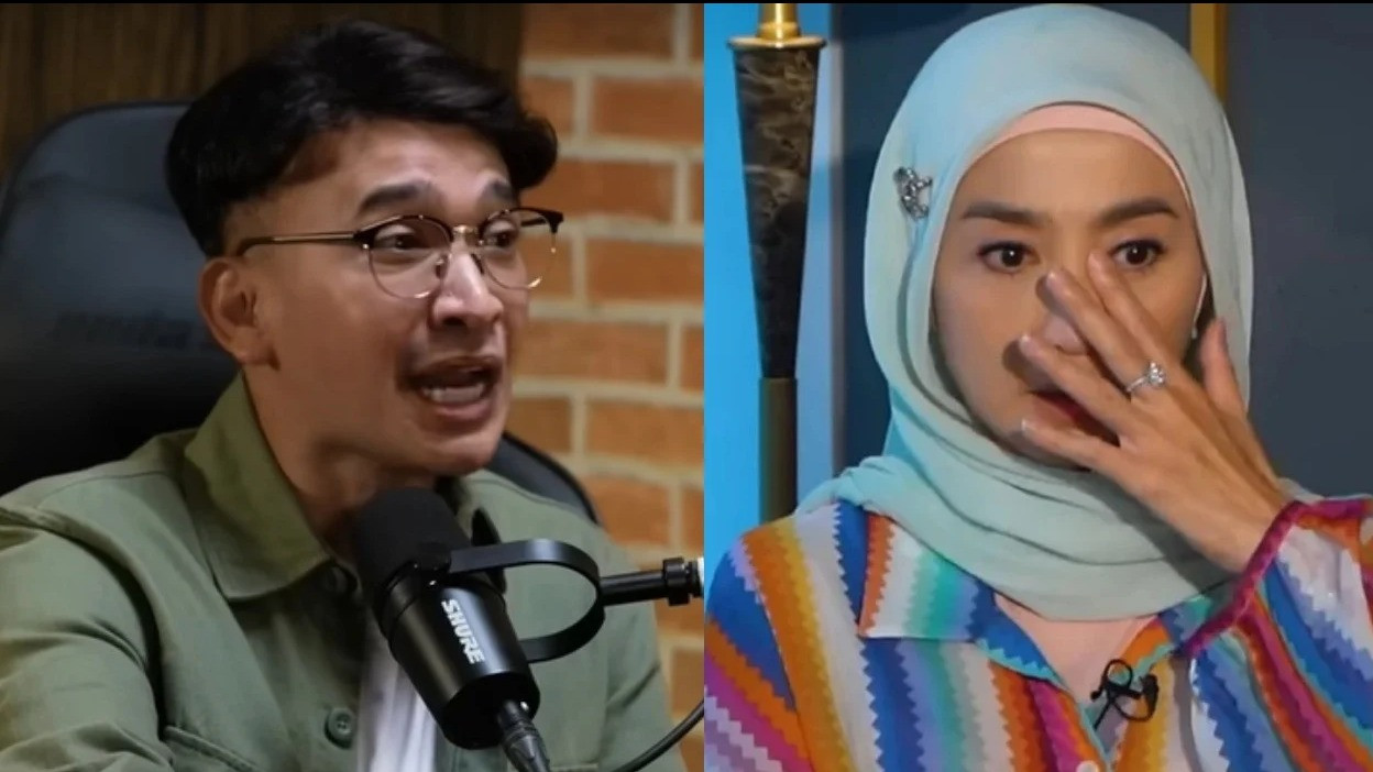 Kolase foto Ruben Onsu dan Desy Ratnasari.