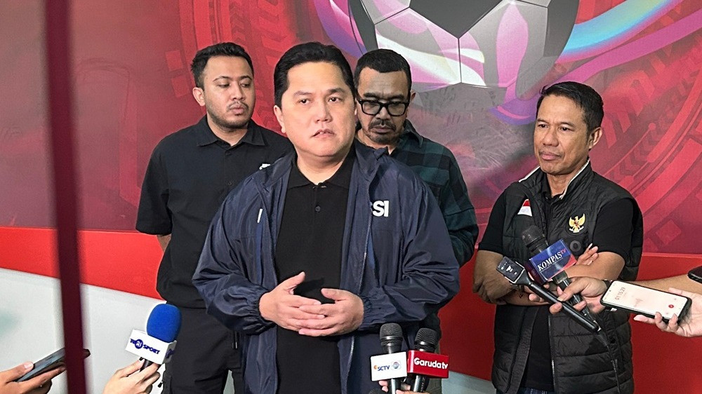Ketua Umum PSSI Erick Thohir bicara soal pesangon Shin Tae-yong