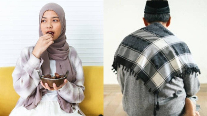 Ilustrasi buka puasa Ramadhan & shalat Maghrib