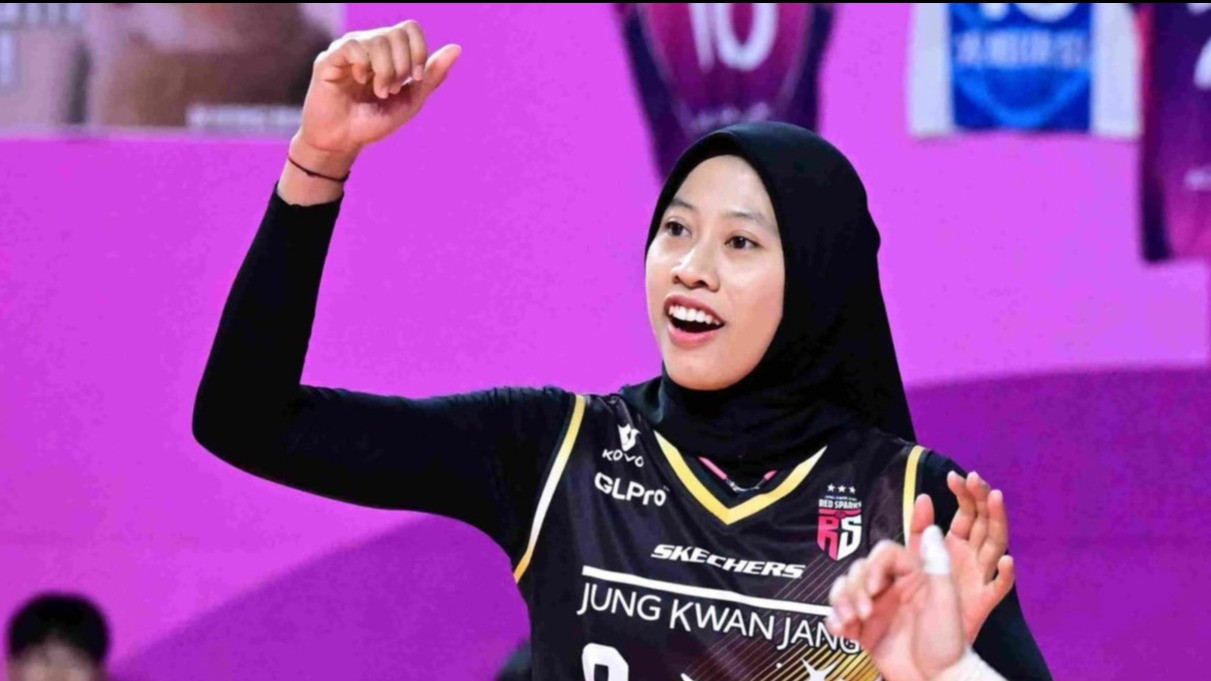Megawati Hangestri bersama Red Sparks Liga Voli Korea Selatan.