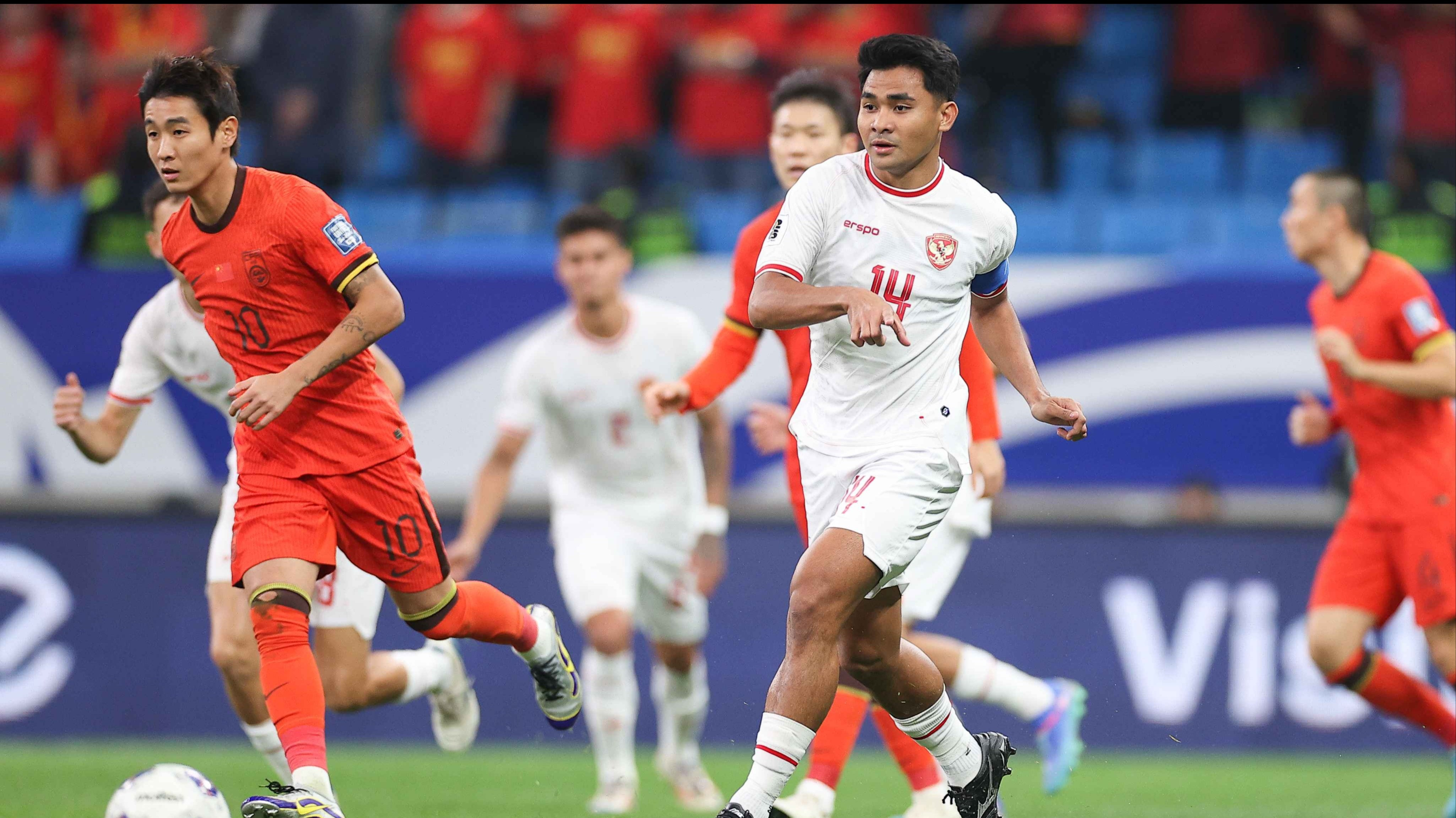 Bek Timnas Indonesia, Asnawi Mangkualam saat berlaga di Kualifikasi Piala Dunia 2026 zona Asia.