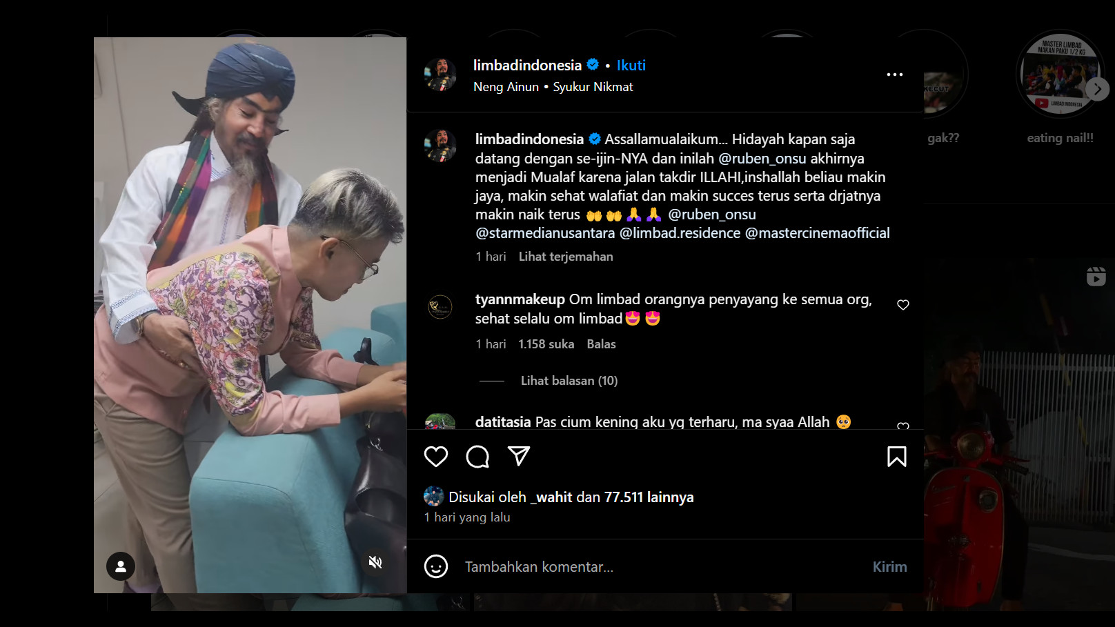 Unggahan Pesulap Limbad soal Isu Mualaf Ruben Onsu
