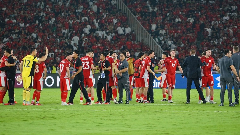 Skuad Timnas Indonesia saat hadapi Bahrain