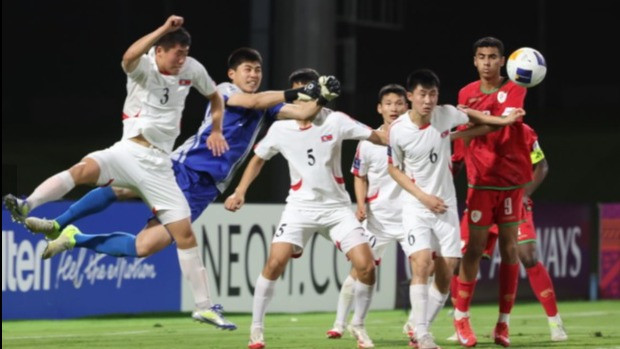 Koera Utara U-17 saat menghadapi Oman U-17 di Piala Asia U-17 2025
