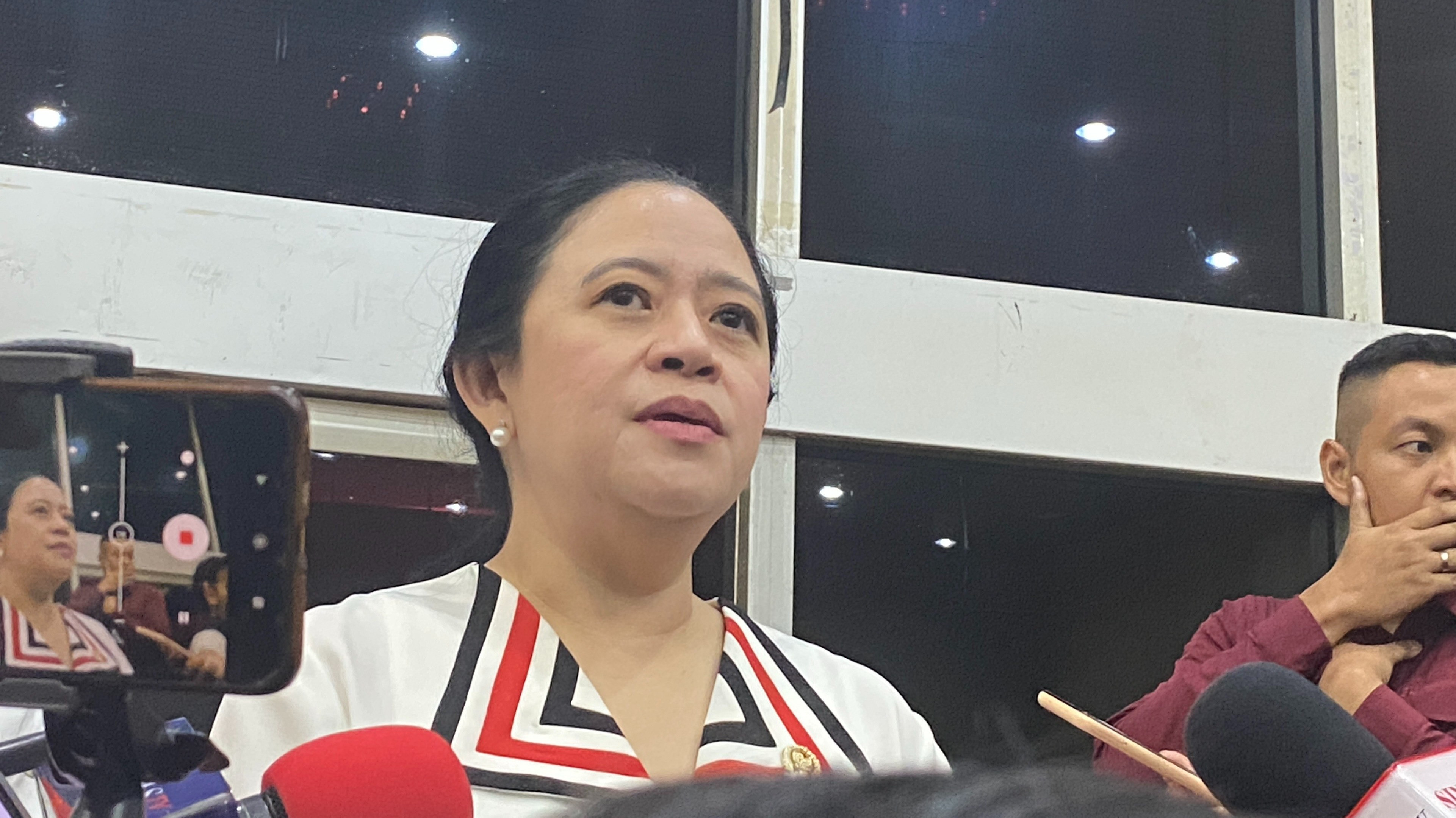 Puan Maharani di Gedung DPR, Jakarta Pusat, Senin (14/4/2025)