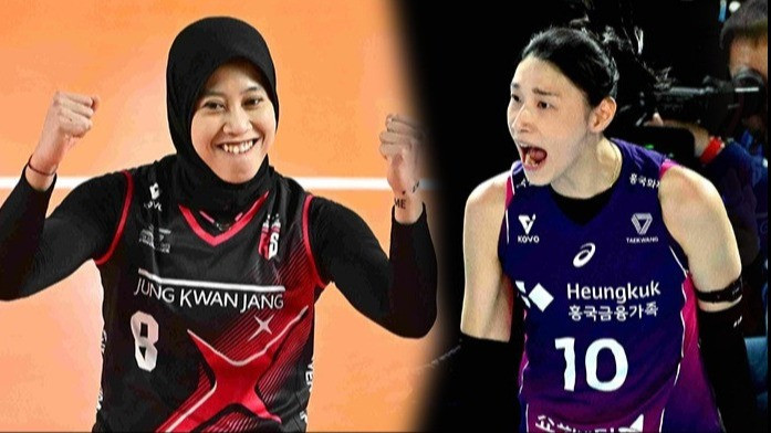 Duel Megawati Hangestri vs Kim Yeon-koung di laga final Red Sparks vs Pink Spiders.