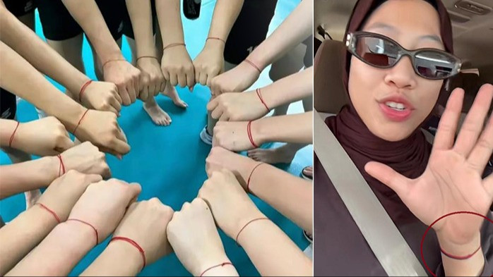 Gelang persahabatan para pemain Red Sparks.