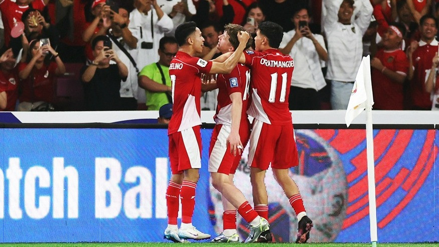 Timnas Indonesia saat menghadapi Bahrain