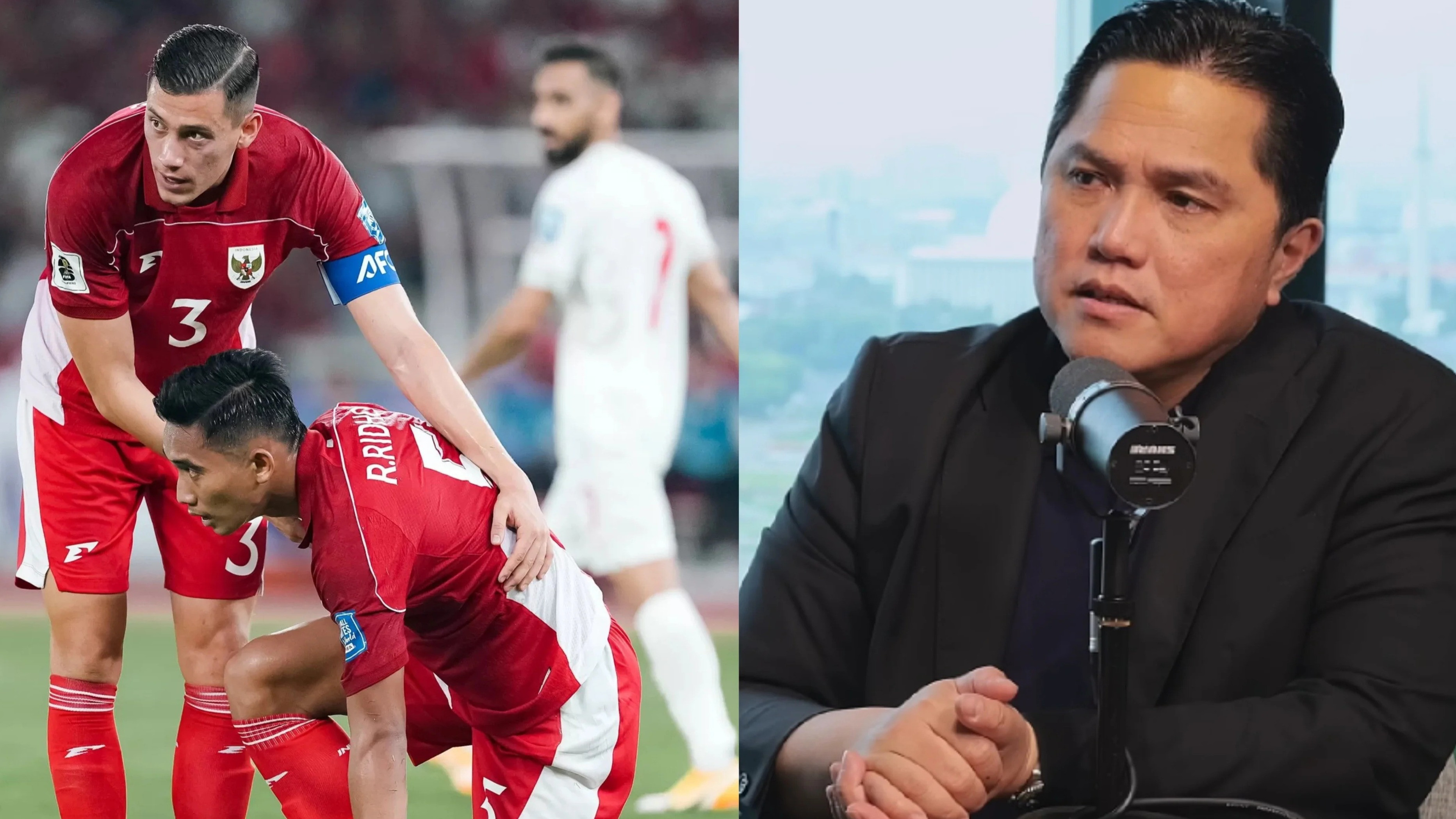 Pemain Timnas Indonesia dan Ketua Umum PSSI, Erick Thohir.