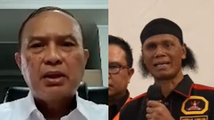 Jenderal eks Kopassus, Yayat Sudrajat dan Ketua umum GRIB Jaya, Hercules Rosario Marshal.