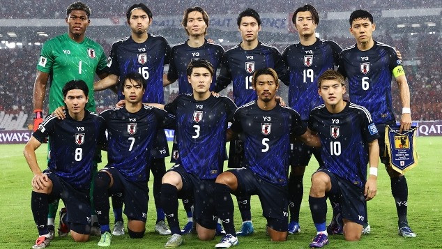 Skuad utama Timnas Jepang saat menghadapi Timnas Indonesia di SUGBK