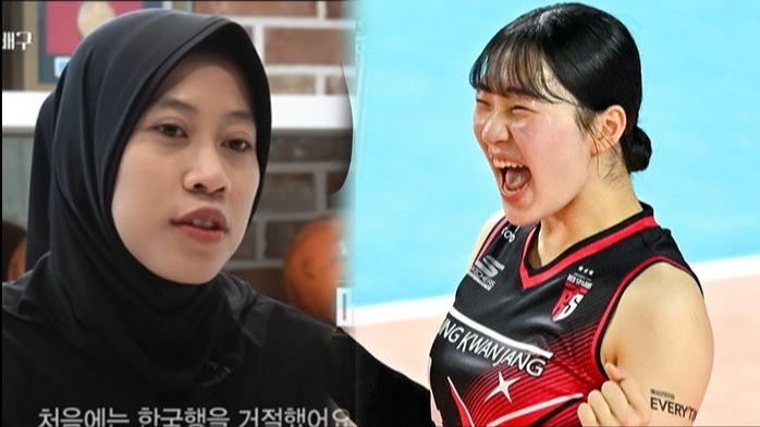 Megawati Hangestri dan Jeon Da-bin, wonderkid Red Sparks.