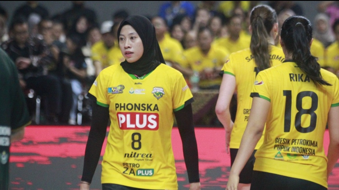 Megawati Hangestri berseragam Gresik Petrokimia di Proliga 2025.