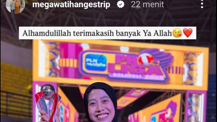 Megawati Hangestri usai Gresik Petrokimia jadi juara ketiga di Proliga 2025.