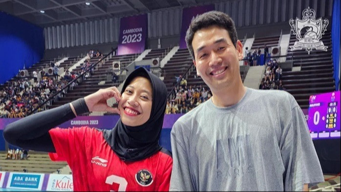 Ko Hee-jin saat memantau Megawati Hangestri di ajang SEA Games.