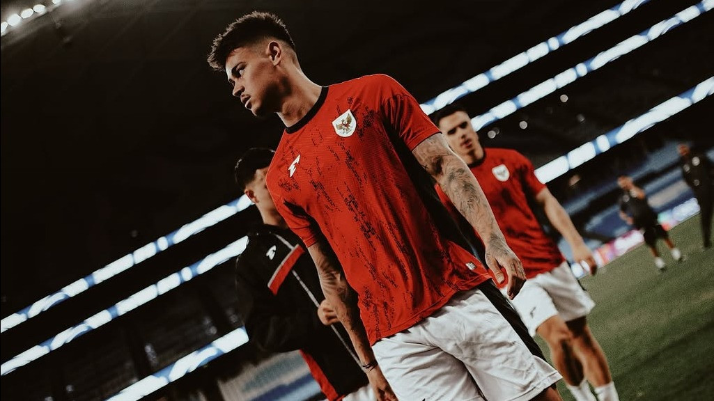 Mees Hilgers terlihat di sesi TC Timnas Indonesia di Bali