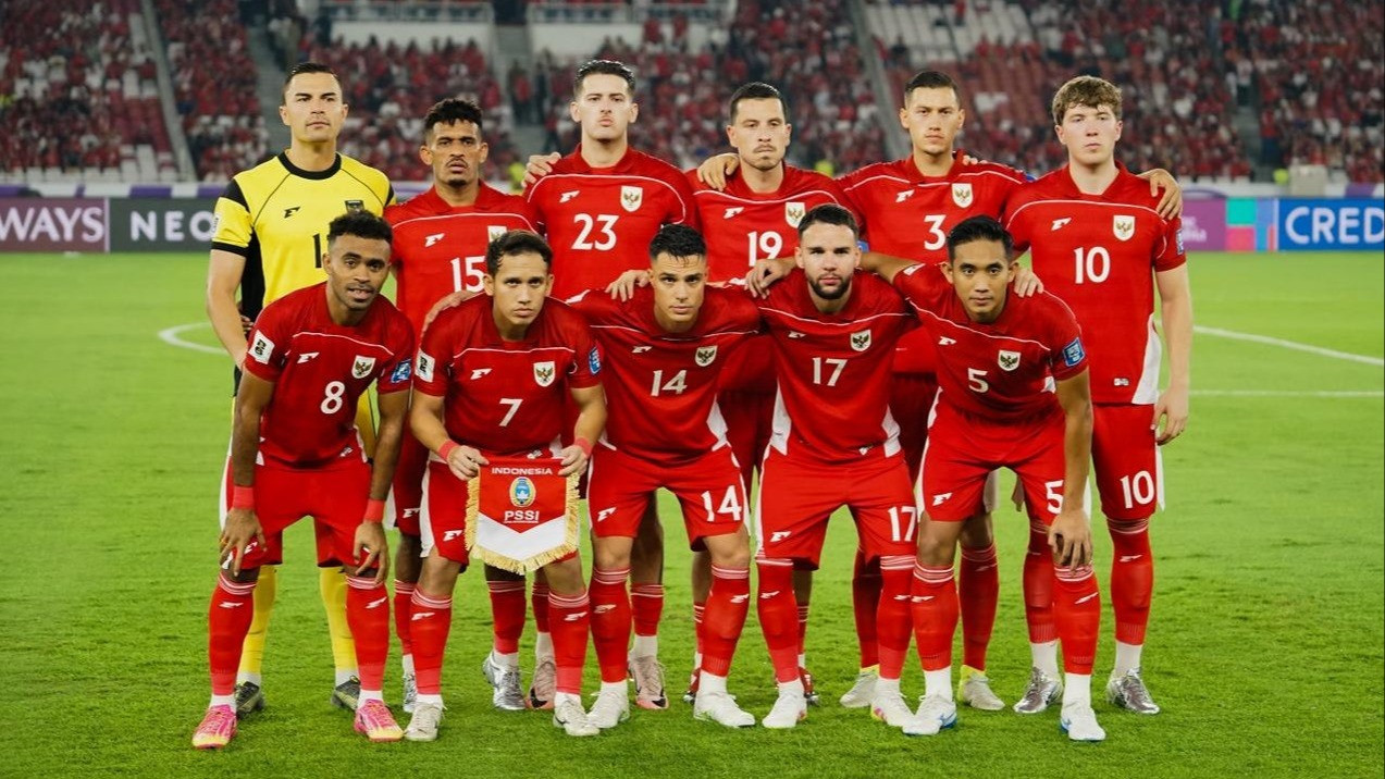 Timnas Indonesia saat melawan China di Jakarta, Kamis (5/6).