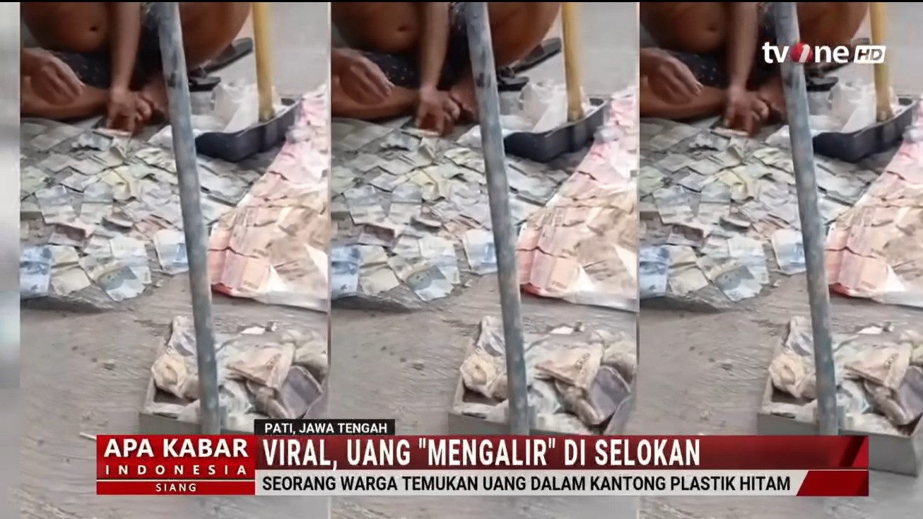 Viral uang mengalir di selokan, Pati, Jawa Tengah