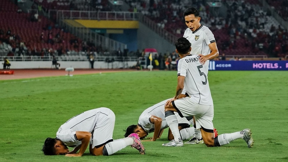 Timnas Indonesia U-23 saat melawan Filipina