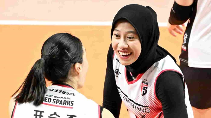 Megawati Hangestri saat masih berseragam Red Sparks